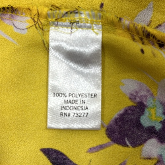 Brand new EVRI Yellow polyester dress with purple floral patterns Size 3X - Picture 9 of 9
